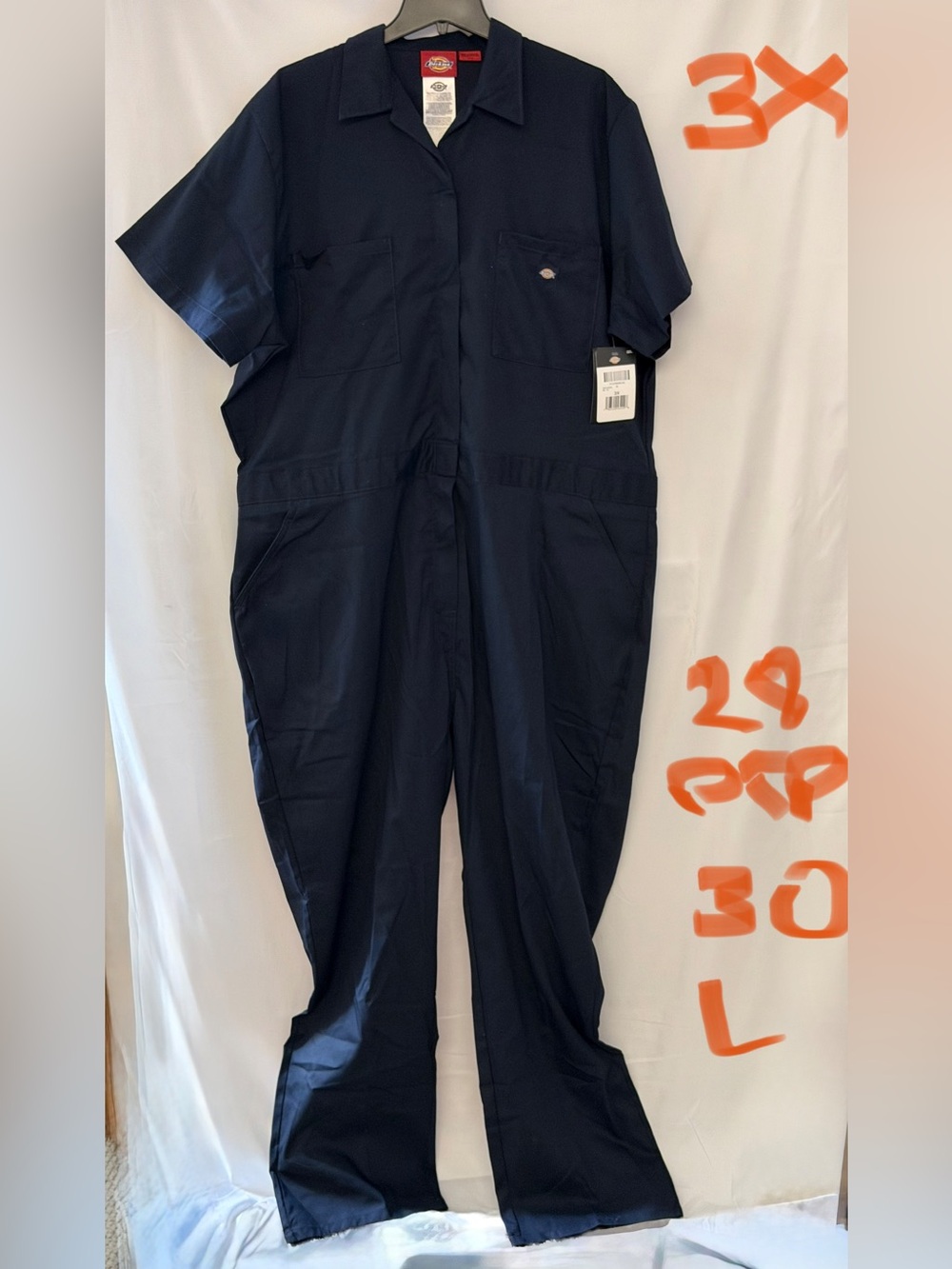 Dickies Navy Short-Sleeve Utility Romper Jumpsuit